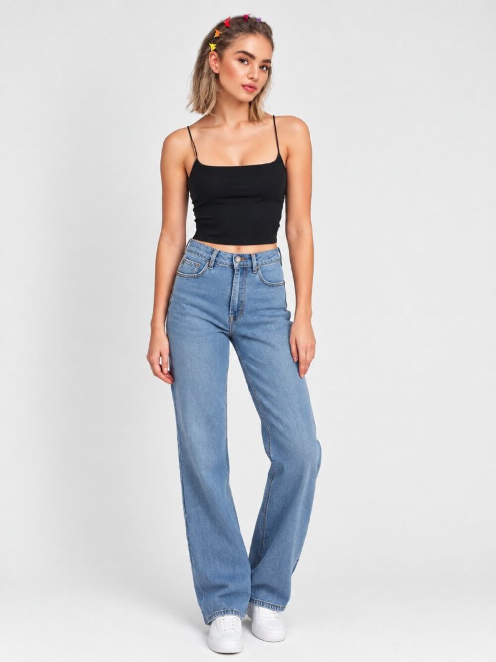 2/$30 Wild Fable Spaghetti Strap Cropped Cami Black Large #A4771